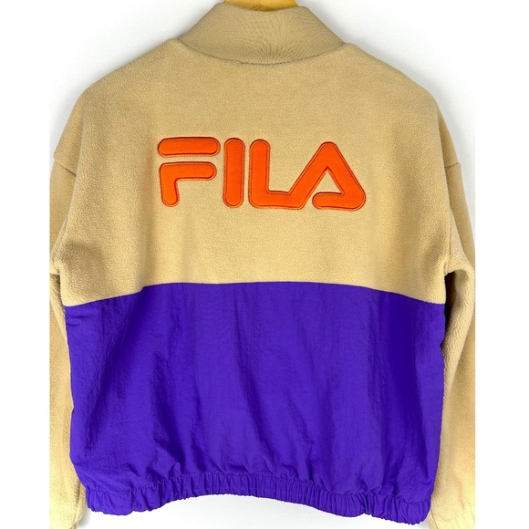 FILA Athletic Long Sleeved Half Zip Teddy Bear Fleece Windbreaker Sweater - XS - Picture 6 of 6